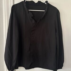 Black Ruffle Blouse